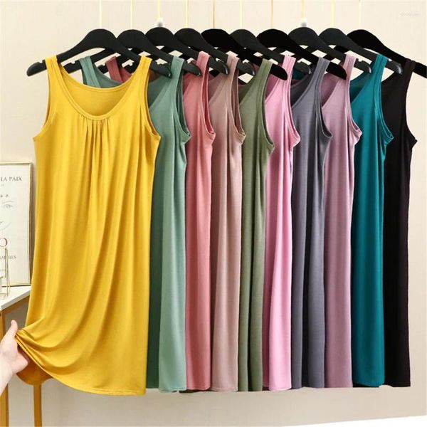 Casual Kleider Koreanische Mode 4XL 5XL 6XL Sexy Modal Nachthemd Frauen Nachtwäsche Ärmellose Weste Nachthemd Sommer Hause Kleid