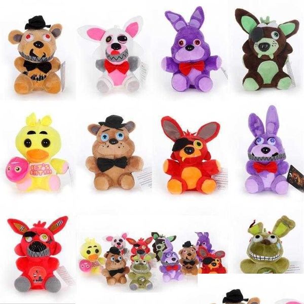 Gefüllte Plüschtiere P Spielzeug 15 cm 25 cm Fünf Nächte bei Fnaf Puppen Golden Freddy Fazbear Mangle Foxy Bear Bonnie Drop Delivery Geschenke Dhdm4