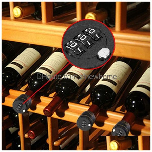 Utensili da bar Blocco codice Tappo per bottiglia di vino Combinazione Tappo per vino Tappo per vuoto Dispositivo di conservazione 4.5X4.4Cm Consegna a goccia Giardino domestico Ki Dhyku