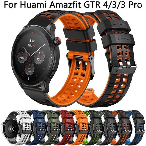 Сменный ремешок для часов для Amazfit GTR 4, силиконовый ремешок 22 мм, браслет Xiaomi GTR4 GTR3 3 Pro, 47 мм, Stratos 3/2/2e