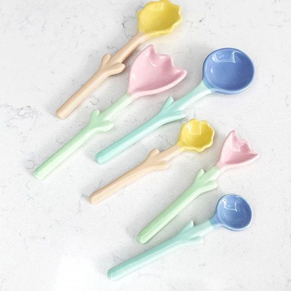 Misurini per caffè Creativo per la salute dei bambini Colore sottosmalto Super carino Cucchiaio piccolo Dessert Accessori da cucina con manico lungo