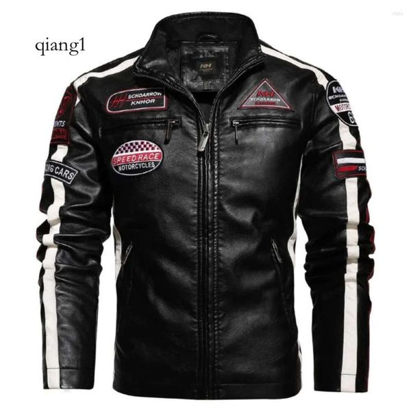 Verão roupas de luxo jaquetas masculinas vintage motocicleta jaqueta 2023 homens moda motociclista couro masculino bordado bombardeiro casaco inverno plutônio