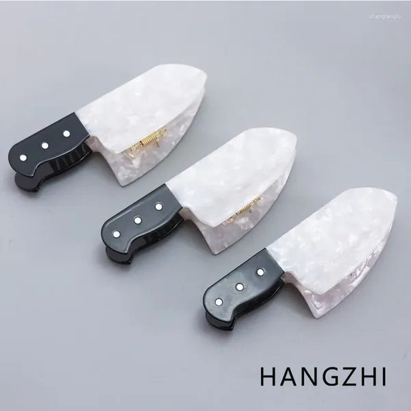 Fermagli per capelli HANGZHI Nero Bianco Coltello Grab Clip INES Accessori creativi eccentrici Gioielli unici esagerati personalizzati per le donne