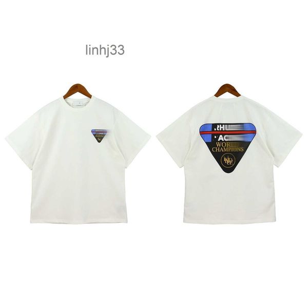 T-shirt da uomo Rhude Camicia da uomo Tess Designer di alta qualità Moda casual Manica corta Europa America Uomo Donna Girocollo Magliette Usthai8Y3R