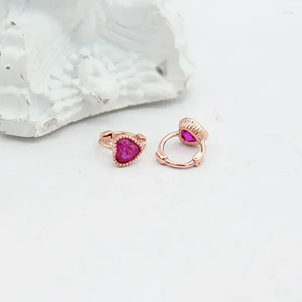 Orecchini pendenti Russia 585 placcato oro viola 14K rosa lusso pietra rossa fibbia auricolare brillante moda gioielli classici per la fidanzata