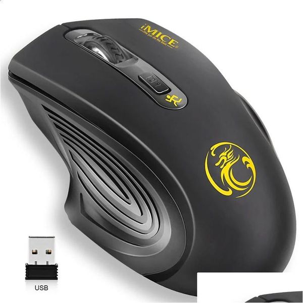 Ratos usb sem fio mouse 2000dpi 2.0 receptor computador óptico 2.4ghz ergonômico para computador portátil som silencioso 240119 entrega de gota computar otcwv