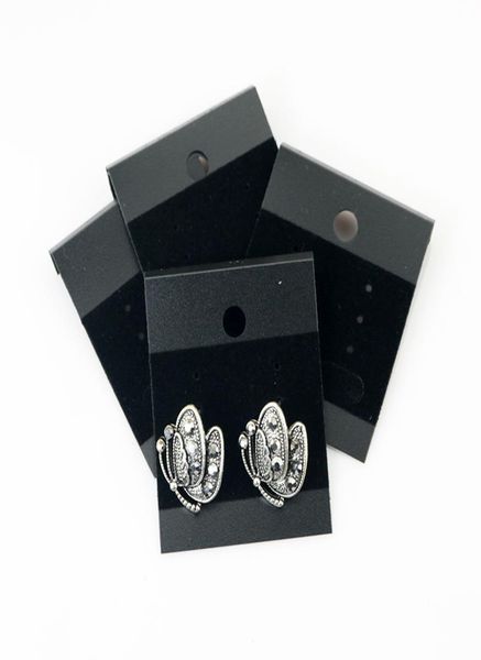 4352cm 200 pezzi nero professionale gioielli cartellini in PVC velluto orecchino orecchini a bottone display4882679