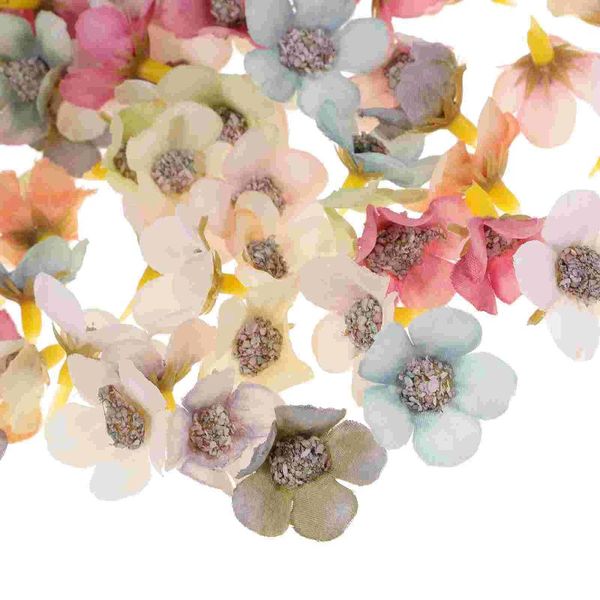 Dekoratif çiçekler 100pcs mini çiçek başları sahte yapay Afrika papatya diy malzemeleri
