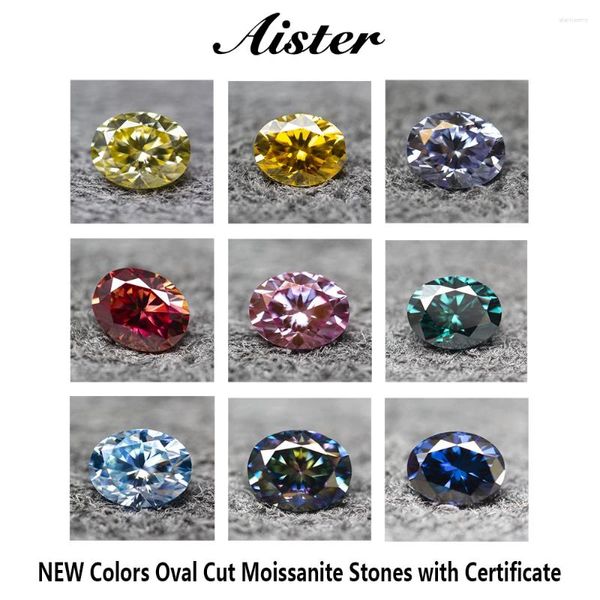 Pietre preziose sciolte Colori Pietre Moissanite a taglio ovale con certificato Diamond VVS1 Rapporto GRA del tester superato