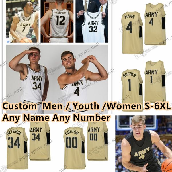 S-6XL Exército Black Knights College Basketball 14 Josh Scovens Jerseys 54 Abe Johnson 2 Ryan Curry 36 TJ Pequeno 31 Blake Barker 34 Charlie Peterson 24 Jared Cross Mayo