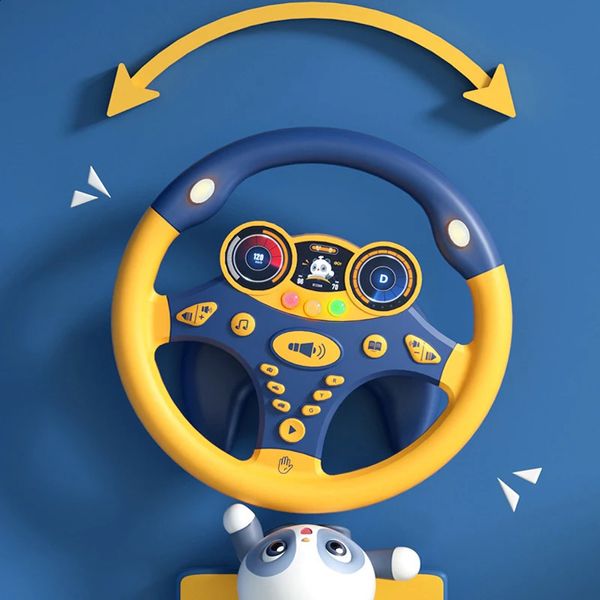 Infant Glänzende Elektrische Simulation Lenkrad Spielzeug mit Licht Sound Kinder Frühe Pädagogische Kinderwagen Lenkrad Stimm Spielzeug 240129