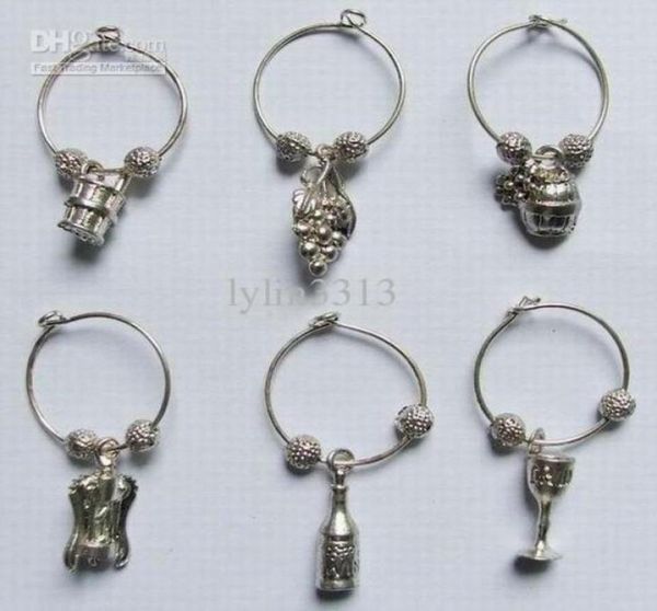 Factory Antik Silber Zinklegierung Weingläser Charms Weinberg Stil Party Dekoration Abschlussball Geschenk40078321402369