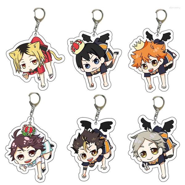 Schlüsselanhänger Niedliches Haikyuu!!Volleyball Junge Acryl Schlüsselanhänger Spaß Q Version Anime Figuren Spielzeug Anhänger Schlüsselanhänger Teenager Geschenktüte Autozubehör