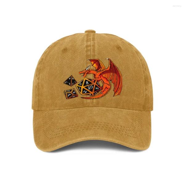 Bonés de bola Pure Color Dad Hats The Dice Dragon Chapéu feminino Sun Visor Beisebol Dungeon Master Peaked Cap