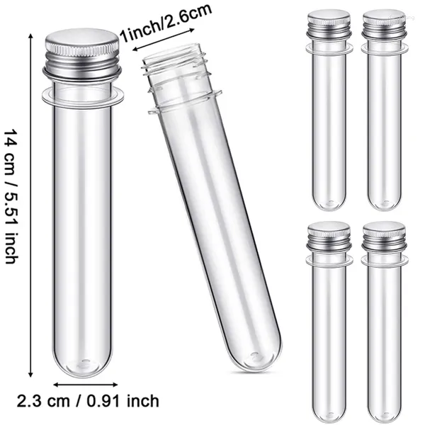 30 tubos de ensaio 40ml de plástico transparente com tampas de parafuso 23x140mm tubo para amostra ciência festa chicletes doces sais de banho