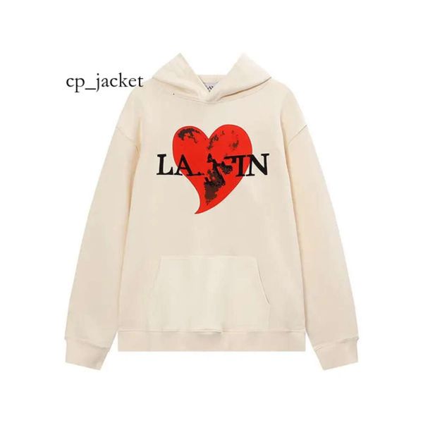 Lanvins Hoodies Moletons Designer Luxo Lanvins Sweater Hoodie Mens e Womens Lavin Impresso Pulôver Solto Casual Algodão Lavina Sapato Casaco Com Capuz Jaquetas 6811