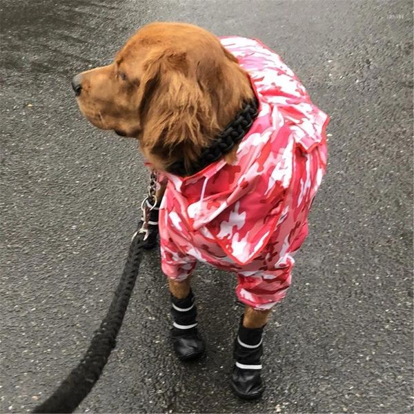 Vestuário para cães 4 pcs chuva neve impermeável cães sapatos botas com tiras reflexivas solas à prova de derrapagem ao ar livre animal de estimação
