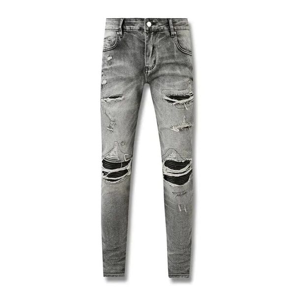 Amirs Designer-Herrenjeans, lila Jeans, modische gerade Hosen, lila, brandneue, echte Stretch-Jeans für Herren, Robin Rock Revival, Kristallnieten-Denim-Designerhose 795