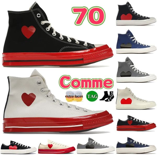 1970er Taylor All Star 70 Hi Ox Casual Canvas Schuhe des Garcons PLAY Schwarz Weiß Grau Herz Blau Braun Gelb Grün Rot Lila Deep Bordeau Herren Damen 23Er#