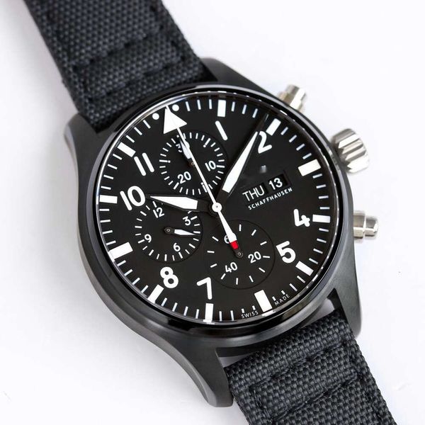 Designer IWC Assista Mens Pilot Relógios 5A Movimento Mecânico de Alta Qualidade Uhren 43mm Menwatch Cronógrafo Data Relógio de Pulso Super-LumiNova Montre PB21