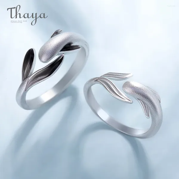 Anelli a grappolo Thaya Trendy S925 Sterling Silver per le donne Design originale Coppia di fidanzamento Matrimonio Regalo per gli amanti della gioielleria raffinata