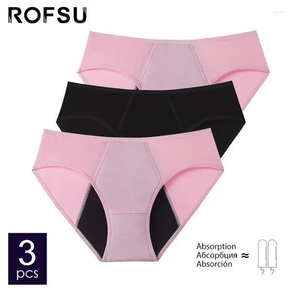 Mutandine da donna 3 pezzi/lotto Ragazze periodo mestruale biancheria intima per bambini Lingerie assorbente fisiologica in cotone modale a 4 strati a prova di perdite