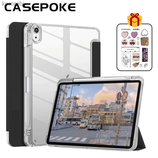 Capas para tablet PC Bolsas para iPad Case Air 4 5 Pro 11 9th Generation Case para iPad Acessórios 10.2 7th 8th 9th 2018 9.7 5th 6th Transparent Cover FundaL240217