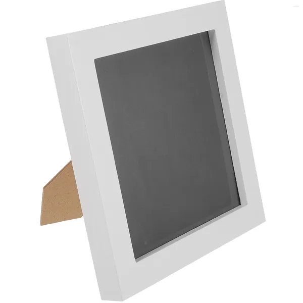 Quadros exibição prateleira armazenamento caixa quadro vintage dvd imagem registro branco para a mesa