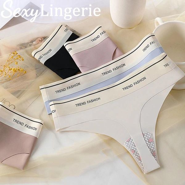 Damenhöschen Nahtlose Frauen Yoga Tangas Sexy G-String Antibakterielle Eisseide Slip Atmungsaktive Unterwäsche Weibliche Niedrige Taille Dessous