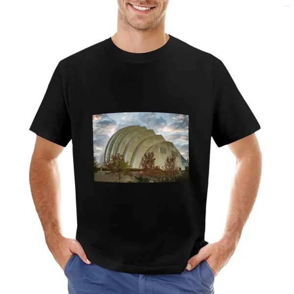 Herren Tank Tops Vintage Wolkenlandschaft über dem Kansas City Kauffman Center T-Shirt Plus Size T-Shirts Custom Plain White Men