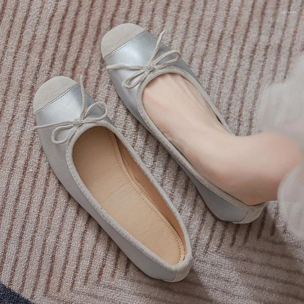 Sapatos de vestido mulheres plana moda bowknot redondo dedo do pé raso deslizamento em senhoras macio mary jane bailarinas salto casual ballet