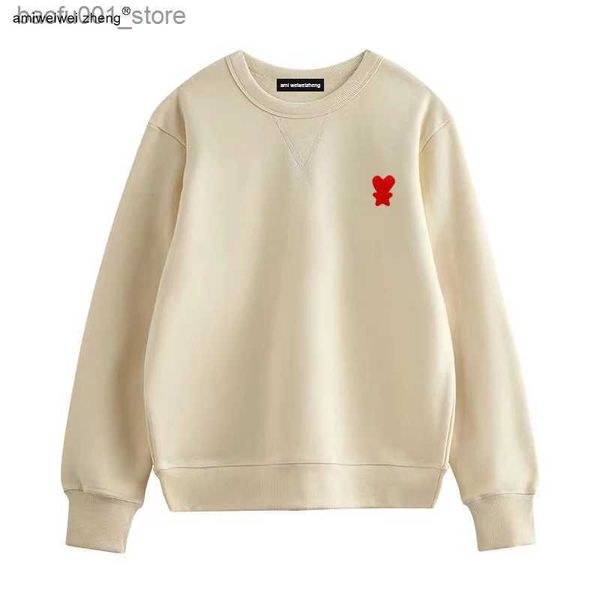 Felpe con cappuccio da uomo Felpe Off White Pullover Maglione da uomo e da donna Love Luxury Cotone di alta qualità Coppia Top a maniche lunghe Ami Wy03 Autunno e inverno Q240217