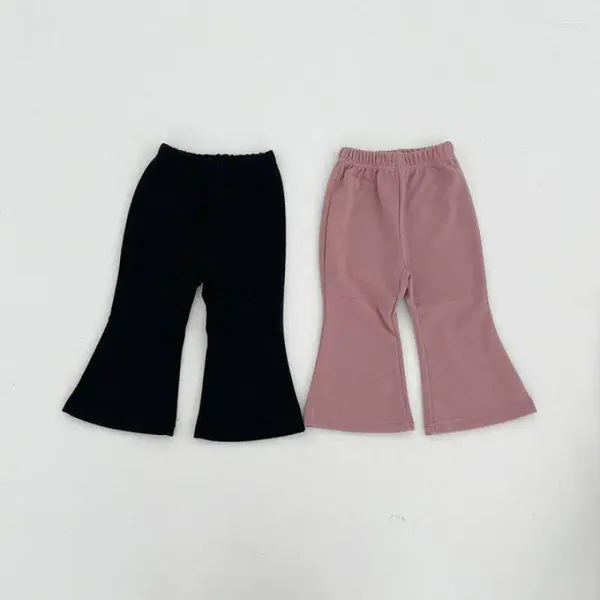 Pantaloni 2024 Autunno Bambino Pantaloni larghi con taglio a stivaletto Solido Ragazze Svasati Bambini Cotone Infantile Casual Abbigliamento per bambini