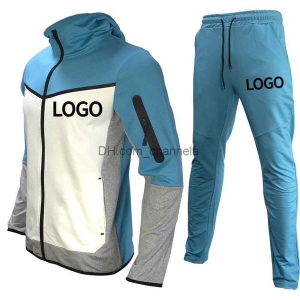 Homens Tracksuits Personalizado Homens Tracksuits Stand Collar Patchwork Zipper Cardigan + Calças Dois Conjuntos de Peças Primavera Outono Moda Casual Masculino Terno T240217