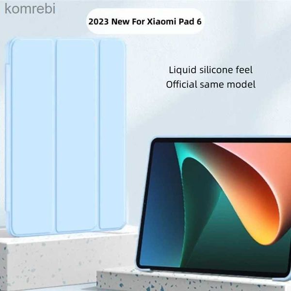 Tablet PC Kılıfları Pad için Torbalar 6 Durum 11 inç Akıllı Üçlü Deri Silikon Tablet Kapak MIPAD 6 MI PAD 6 Pro 2023 CASEL240217