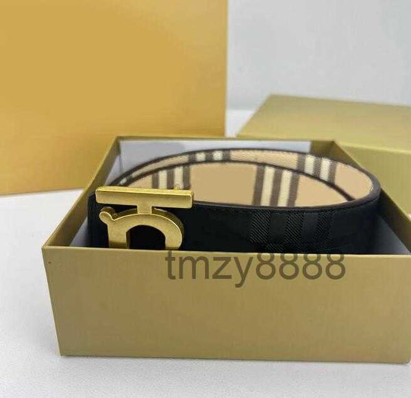 Moda Uomo Cintura Uomo Cinture con fibbia color oro per donna Designer Larghezza 3,8 cm Ceinture a doppia faccia a righe TUWQ