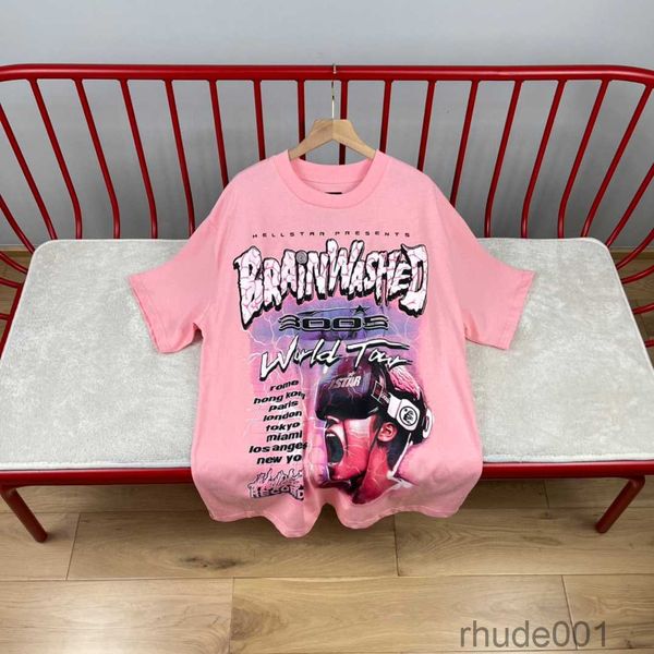 Футболки моды мужские футболки женские футболки дизайнеры роскоши Hellstar Pink Tee Мужчины повседневные уличные дизайнеры с коротким рукавом Top 0ia9 WP06 NWGJ NWGJ