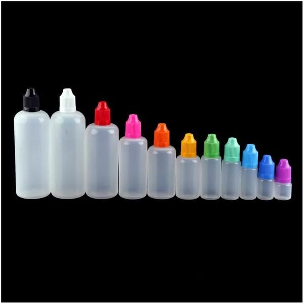 Bottiglie di imballaggio Bottiglia di olio vuota all'ingrosso Bottiglie contagocce di plastica per E Cig E-Juice E-Liquid L 5Ml 10Ml 15Ml 20Ml 30Ml 50Ml 100Ml 120 Dhh5B