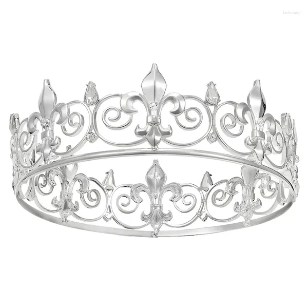 Fermagli per capelli Corona reale da uomo - Corone e diademi in metallo Cappelli per feste di compleanno a tutto tondo Accessori medievali