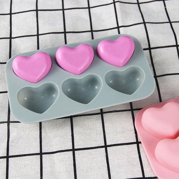 Stampi da forno 6 cavità Amore a forma di cuore Stampo per torta Fai da te fatto a mano Cioccolato fondente Mousse Dessert Stampo Aroma Gesso Sapone Stampi