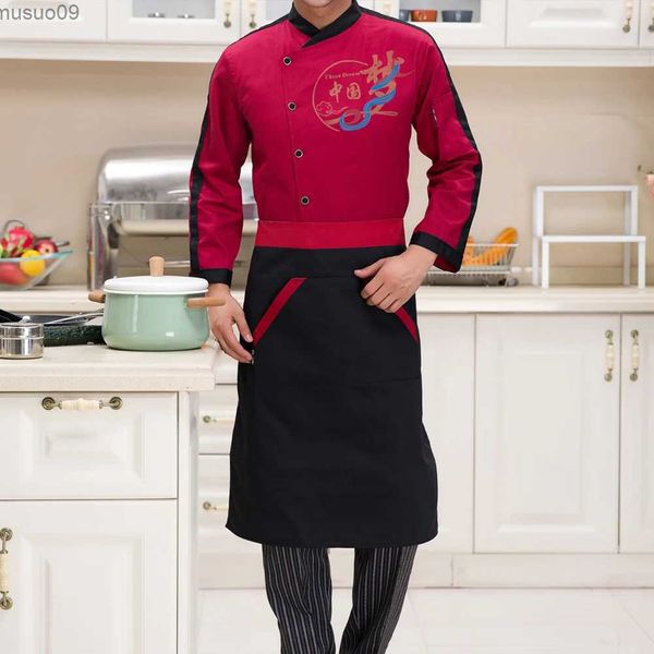 Aventais unissex bolso avental cozinha garçom chef açougueiro restaurante cozinheiro vestido preto
