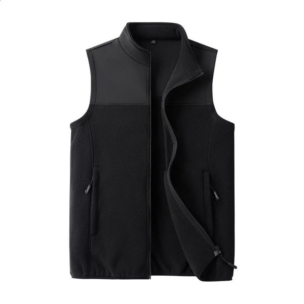 Giacca softshell all'ingrosso gilet in pile polare da uomo 100 poliestere gilet softshell antivento da uomo gilet in pile nero Plus Size 8XL 240125