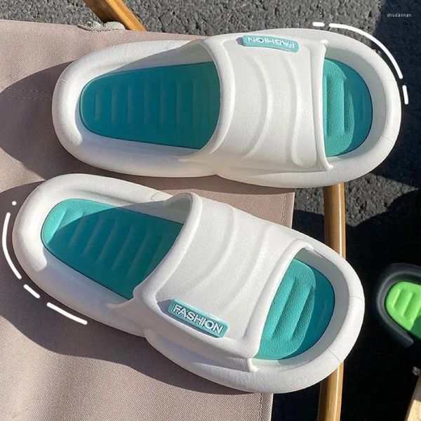 Sapatos de chinelos para mulheres 2024 sandálias de algodão tênis de verão slides de quarto verde mulher esportes esportes macios calçados júnior b