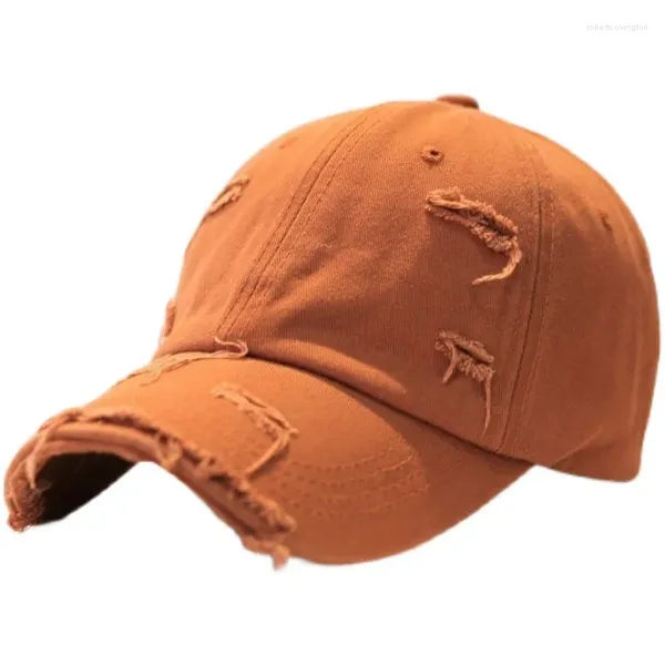 Ball Caps Vintage Yıkanmış Sıkıntılı Pamuklu Dad Hat Yırtık Beyzbol Kapağı Kamyoncu Unisex Soild Renkli Tepe Güneş Şapkaları Hip Hop