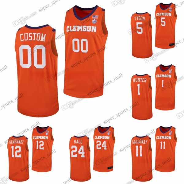 2024 Clemson Tigers Basketball 24 PJ Hall-Trikots 4 Ian Schieffelin 11 Joseph Girard III 1 Chase Hunter 21 Chauncey Wiggins 10 RJ Godfrey 12 Alex Hemenway Jack Clark