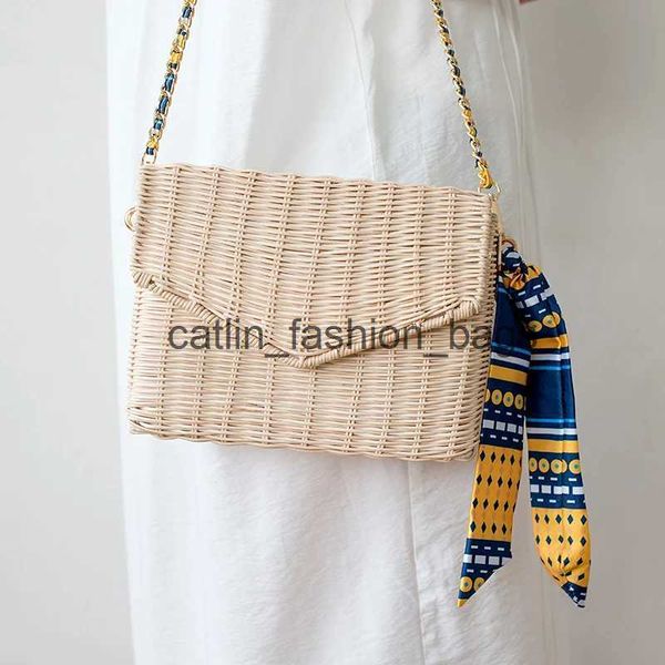 Borse a tracolla 2019 Moda Rattan Donna Spiaggia Crossbody Sciarpa estiva Borse Donna Borsa stile bohemien Catena con pattaH24217