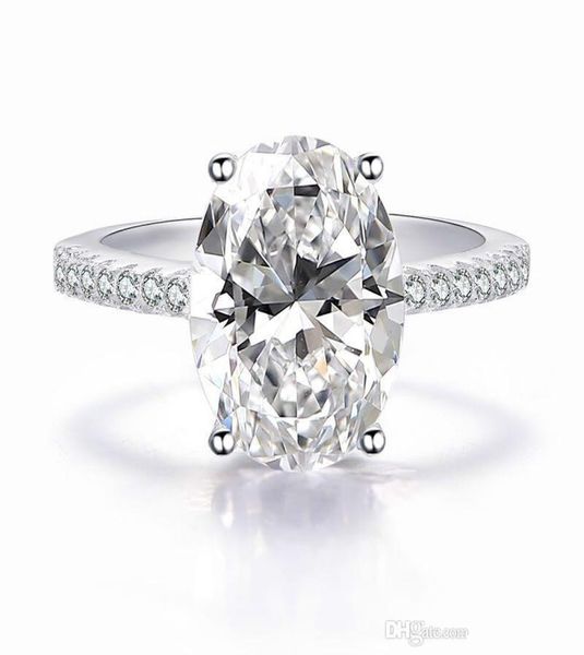 Top Quality Vecalon Classic 925 Sterling Silver Ring Set Oval Cut 3ct Diamond Cz Engagement Wedding Band Anéis para Mulheres Nupcial Fr3471835