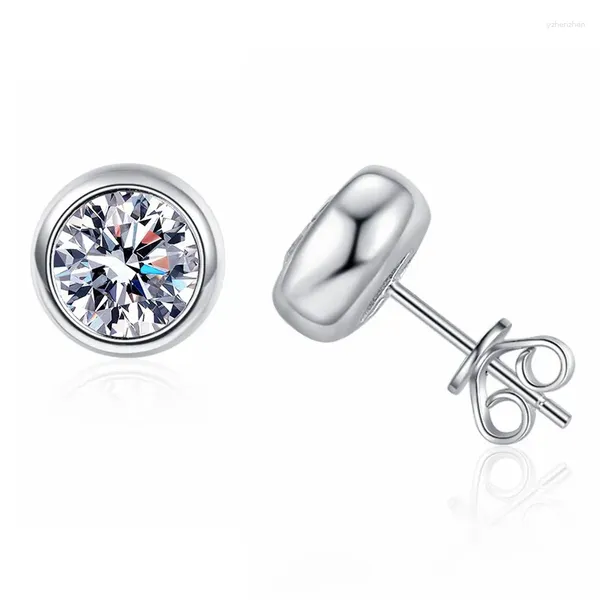 Brincos clássicos simples S925 prata esterlina platina PT950 VVS1 bolha 1 quilate D cor moissanite diamante com certificado