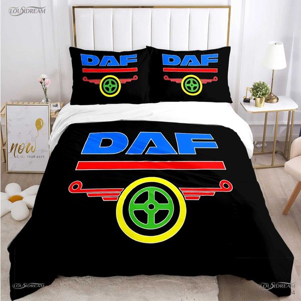 Conjuntos de cama daf caminhão capa edredão dos desenhos animados consolador conjunto cama macia colcha e casos para adolescentes menino único/duplo/rainha/rei