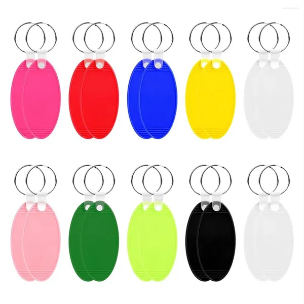 Chaveiros 20pcs Motel Keychain Blanks Sublimação DIY Chaveiros Suprimentos para El Room Number Tag (Oval)